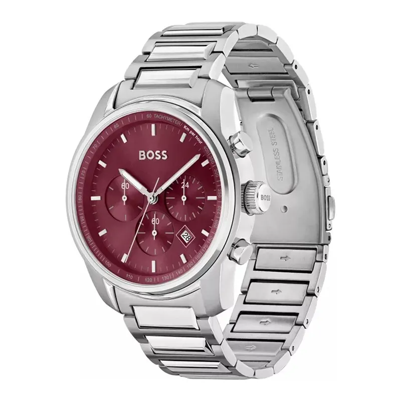 Hugo Boss Trace Series Chronograph Maroon Dial Men's Watch- 1514004